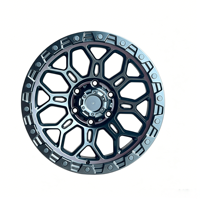 Jantes tout-terrain géométriques noires mates robustes de 17 pouces 6x139.7 pour camions 4x4, SUV et configurations tout-terrain