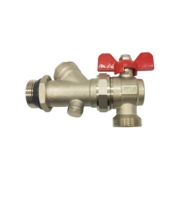 Vanne à boisseau sphérique assemblée avec filtre de collecteur, commande manuelle, entrée et retour PPR, raccordement par soudure à chaud, filetage mâle pour chauffe-eau