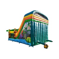 Nouveau design de parc à thème gonflable avec toboggan, château gonflable pour enfants en forme d'animal dinosaure, toboggan en PVC, installation facile, parc extérieur