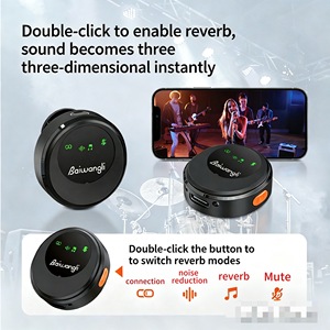 TOP 1 SX30 2-in-1 <b>Wireless</b> Collar <b>Microphone</b> with AI Noise Reduction Recording for Outdoor Sports and Mobile Use - Product Image 2