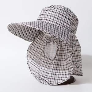 Sombrero de protección solar de verano, sombrero de ala ancha con cubierta facial, poliéster transpirable, plegable, para trabajo al aire libre, para mujeres - Product Image 3