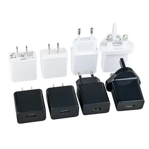 CE FCC pengisi daya dinding USB 5W bersertifikasi, pengisi daya adaptor daya perjalanan untuk ponsel 5V1A