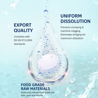 Tablettes de chlorure de sodium de qualité alimentaire NaCl 99,9 % de pureté pour le traitement de l'eau, sel adoucissant l'eau, marque Zhongyan, 4,5 kg/9,5 kg en stock