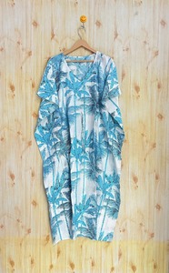 ชุดคาฟตันผ้าฝ้ายยาวผ้าคาฟตันชุดใส่นอนนุ่มน้ำหนักเบาพิมพ์ลายทำด้วยมือ - Product Image 3