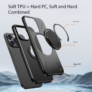 Nouvelle coque de téléphone magnétique en TPU + PC KP avec anneau support intelligent pour iPhone 11 13 15 17 Pro Max Samsung Google - Product Image 4