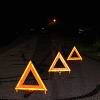 Triangle d'avertissement réfléchissant de sécurité routière d'urgence approuvé par le DOT avec base et étui lestés