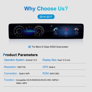 Système Android à double écran NaviHua 12,3 pouces pour Mercedes-Benz Classe S W222 2014-2017 CarPlay sans fil - Product Image 6