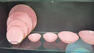 Assiettes de présentation en verre or, argent, rose pour événements, location en gros, mariage, service de table - Product Image 6