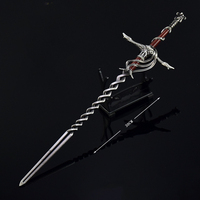 Épée de Chevalier Flamme Eldem de 30 cm en Alliage de Zinc Métallique, Modèle de Collection, Artisanat, Miniature, Accessoires de Cosplay
