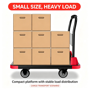 Moving Cart High Capacity <b>Cushion</b> Handle Stable Frame Easy Push Folding Moving Cart With Big Wheels Heavy Duty Folding Cart - Product Image 1