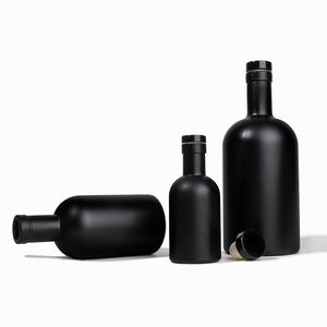 Botella de Ginebra de vidrio negro mate 500ml 750ml Botella de vino de vidrio de vodka de licor negro esmerilado Botella de <span class=keywords><strong>aceite</strong></span> de <span class=keywords><strong>oliva</strong></span> de vidrio de 750ml - Product Image 6
