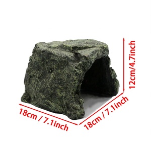 Décoration en résine pour <span class=keywords><strong>habitat</strong></span> : cachette pour lézards, araignées, tortues, maison pour crabes, cachette pour reptiles, grotte en forme de roche - Product Image 1