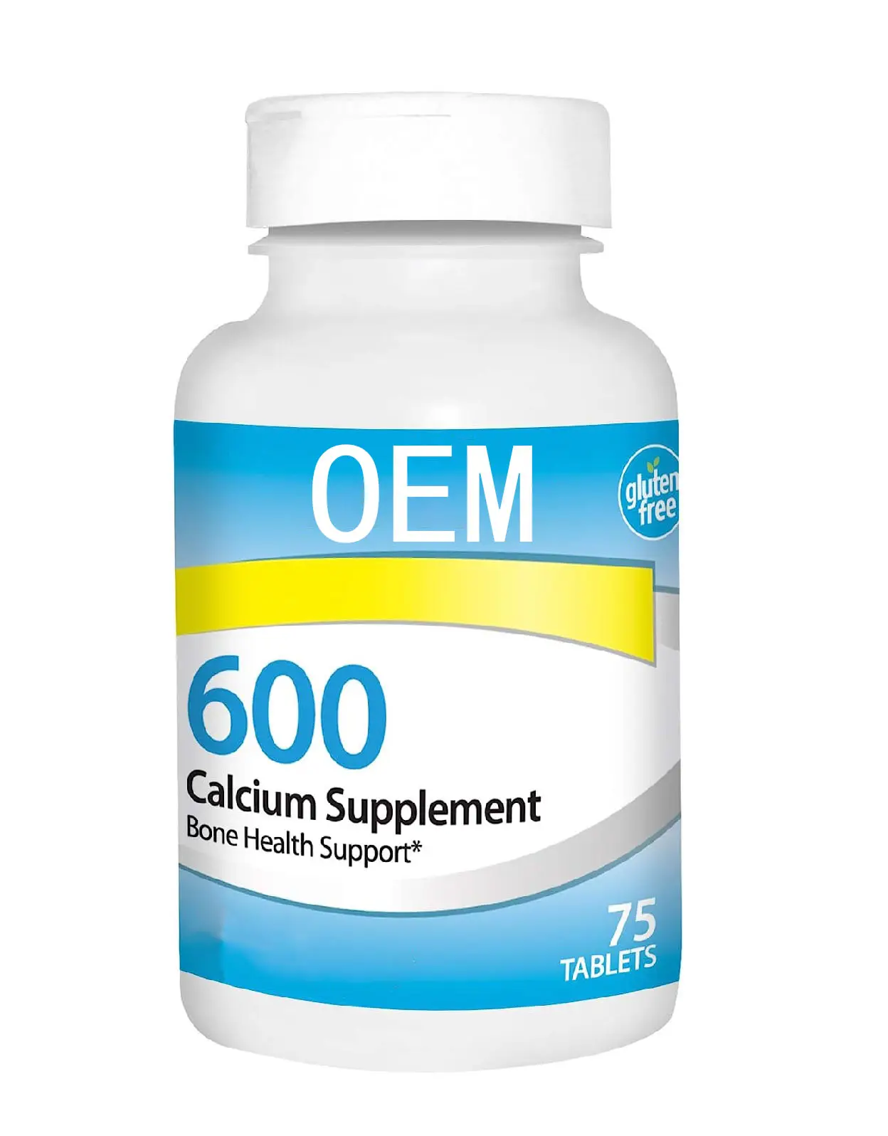 OEM Kalzium-Supplement 600 mg Nahrungsergänzungsmittel-Supplement Knochencalzium 75 Tabletten nicht-GMO und bio