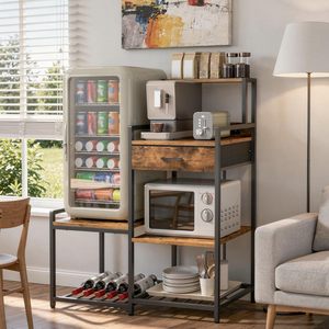 Support pour mini-réfrigérateur, étagère de boulanger avec rangements, station de café avec porte-bouteilles, support pour <span class=keywords><strong>micro</strong></span>-ondes, armoire de cuisine - Product Image 3