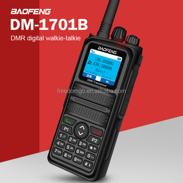 BFDM-1701B Digital Mobile Walkie Talkie High Sound Quality UHF Two Way Radio Black Handheld 10W IPX-1 2000mAh Battery 3km