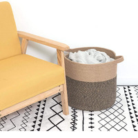Panier à linge en corde de coton tressée de style nordique, grand format, forme ronde, écologique, multifonctionnel pour ranger jouets et couettes