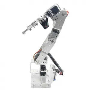 铝制6自由度机器人臂夹爪安装套件，用于Arduino的机械机械臂-银色