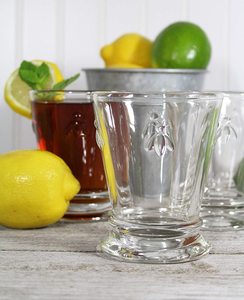 Verres à eau épais en verre français de qualité supérieure, motif abeille française en relief, lavables au lave-vaisselle, pour jus de fruits - Product Image 5