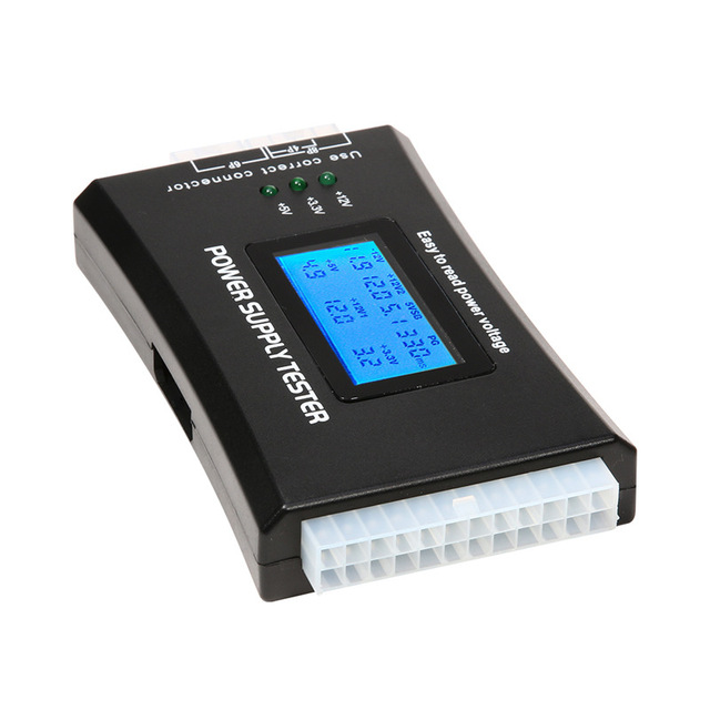 20/24 4/6/8 Pin Computer PC Power Supply Tester with LCD Displaying and Buzzer for ATX/ITX/BTX/PCI-e/SATA/HDD