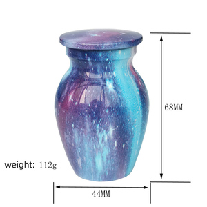 Starry Sky Pattern Aluminum Alloy Mini <strong>Urn</strong> 68*44mm Pet Cremation <strong>Urns</strong> for Remembrance of Pet