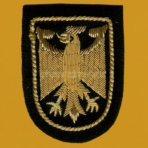 GERMAN CAP BADGE Custom Embroidered Cap Badge With Anchor And Laurel Wreath <b>Sew</b>-On Fabric Patch For Uniform Garment - Product Image 1