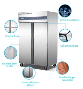 Làm Mát Không Khí Thép Không Gỉ 201/304 Thẳng Đứng Tủ Lạnh <span class=keywords><strong>Top</strong></span> Gắn Tủ Đông Đôi Khu Thương Mại Tủ Lạnh - Product Image 4