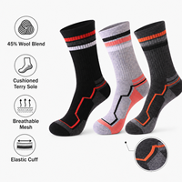 Chaussettes de randonnée en laine mérinos pour hommes et femmes, chaussettes de sport respirantes et rembourrées pour la randonnée en plein air, les sports et la marche sur sentier