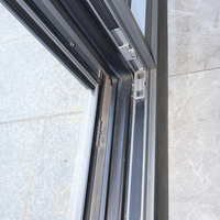 Portes battantes en verre à ouverture vers l'extérieur, à grand panneau et cadre en aluminium, insonorisées, isolantes thermiquement, résistantes à la pression du vent, pour extérieur