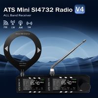 Antena FM Si4732 V4 CNC Metal Shell 0.5-108mhz Radio Portabel DSP USB AM AGC Layar IPS 1.9"