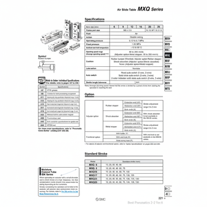 Table coulissante pneumatique SMC MXQ20-75CSBT - Product Image 1