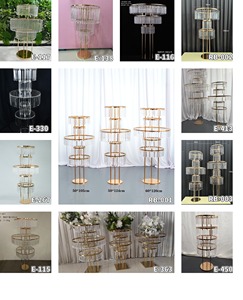 ขาตั้งดอกไม้ทรงกลมสามชั้นโลหะสีทองพรีเมียมแบบเรียบหรู สำหรับตกแต่งโต๊ะกลางงานแต่งงาน - Product Image 6