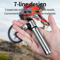 Mini pompe à air manuelle portable en alliage d'aluminium 160 PSI avec adaptateur de valve Schrader/Presta pour le gonflage des pneus de vélo