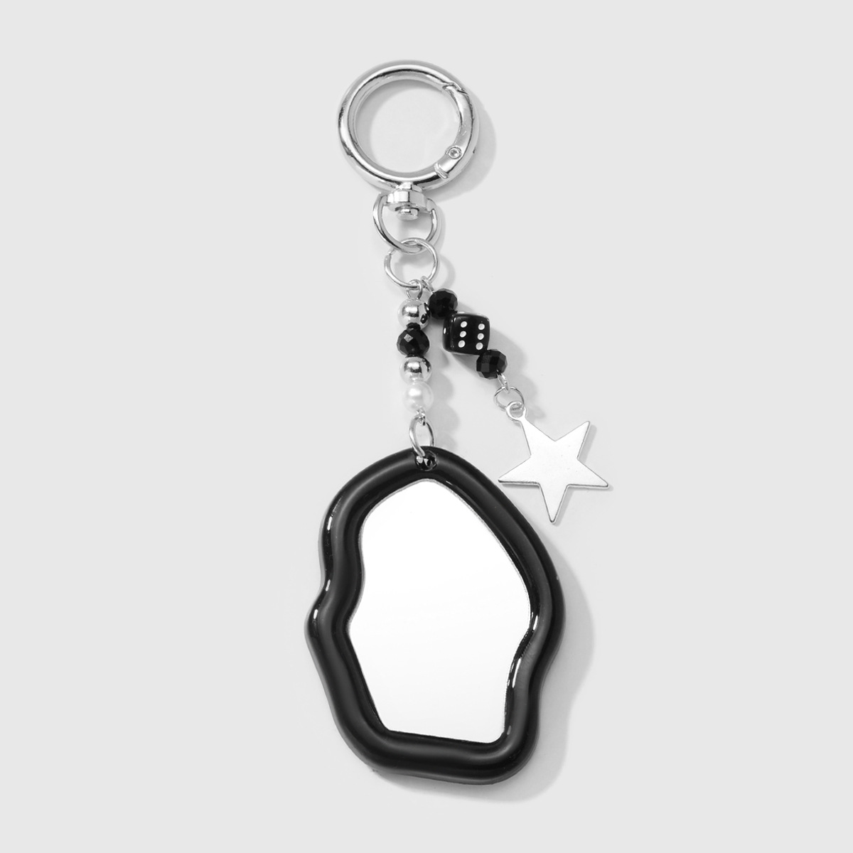 Porte-clés miroir nuage noir 1