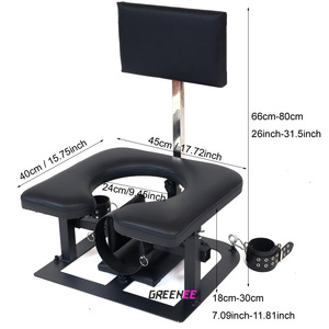 Sedia da Bagno in Pelle SM con Manette Metalliche e Imbuto Trasparente, Sgabello per Giochi di Coppia, Arredo per Camera da Letto - Product Image 6