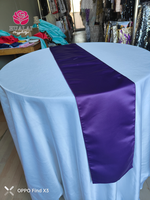 HT-TC-Z003 Chemins de table tissés 13x108 pouces bleu rouge violet 100% polyester durables et écologiques