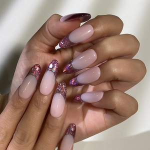 Unghie Finte di Lusso Personalizzate di Alta Qualità, Riutilizzabili, Francesi, Copertura Completa in Acrilico, Unghie Artificiali per Donne - Product Image 3