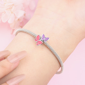 In stock, popular white copper butterfly <b>beaded</b> <b>bracelet</b>/jewelry pendant for women, fashionable and versatile - Product Image 6