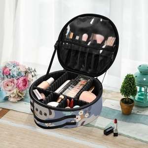 Fashion <b>Large</b> Size Custom Round <b>Cosmetic</b> <b>Bag</b> Handy Toiletry Travel Waterproof Zipper with Mirror Makeup <b>Bag</b> - Product Image 6