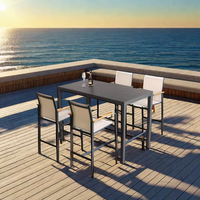 Ensemble de table et tabourets de bar en aluminium pour extérieur, mobilier de bar commercial pour patio, haute qualité, pour restaurant et café