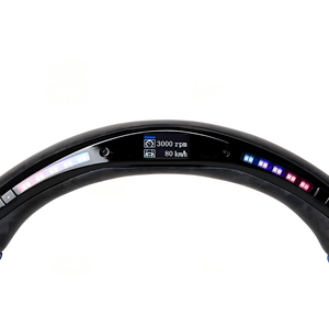 Volant en fibre de carbone véritable forgée avec LED pour Ford <span class=keywords><strong>Mustang</strong></span> GT EcoBoost - Amélioration des performances en cuir - Product Image 5
