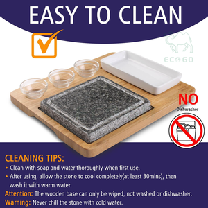 Piedras de cocina <span class=keywords><strong>para</strong></span> bistec Steak Grill Juego de lujo con dos piedras en un plato de bambú <span class=keywords><strong>para</strong></span> cocinar - Product Image 2