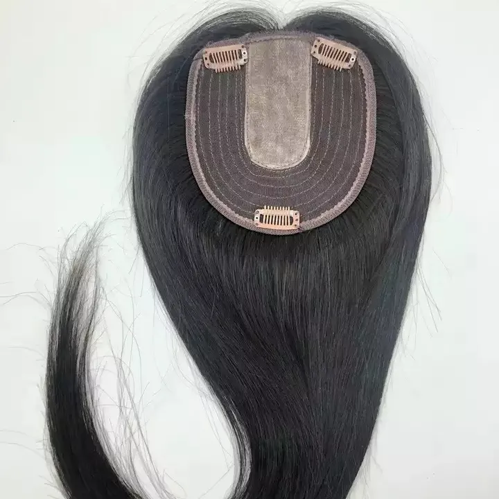 AU indian hair straight human hair extension hair extensions Brazilian machine made Clips In Topper for women