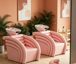 Manufacturers Direct Sales of Hair Salon Special Light Luxury Shampoo <b>Bed</b> Ceramic Basin Lying Flush Chair - Product Image 1