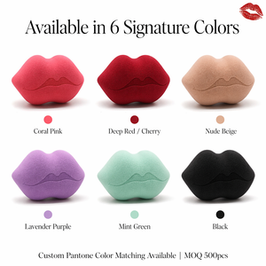 Éponge de maquillage en forme de lèvres JLY avec logos personnalisables, apparence unique, utilisation humide et sèche, éponge de maquillage à double usage - Product Image 5