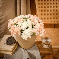Grosir Bunga Buatan Bunga Sutra Hydrangea Hijau Putih Buatan dengan Batang untuk Pernikahan Dekorasi Rumah