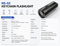 Lampe torche LED rechargeable par USB, étanche, 80LM, pour le camping