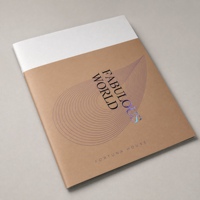 Fabricant de brochures immobilières personnalisées avec production interne, catalogue de propriétés avec design concentrique à lignes violettes
