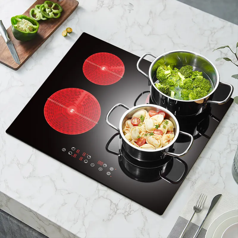 Hot selling 6000W Booster Function Infrared 4 Burners Vitro Ceramic Cooker Hob With 4 Zones Built in Cooktop Hob