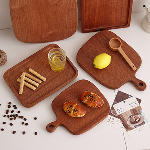 Tabla de cortar rectangular de madera de Sapele para servir café, té y cortar pan en hoteles - Product Image 2