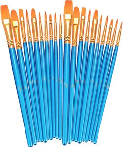 Ensemble de pinceaux à <span class=keywords><strong>peinture</strong></span>, 20 pièces, <span class=keywords><strong>petit</strong></span> kit de pinceaux à <span class=keywords><strong>peinture</strong></span> à pointe ronde et plate en nylon, pour <span class=keywords><strong>peinture</strong></span> acrylique, aquarelle, <span class=keywords><strong>peinture</strong></span> à l'huile - Product Image 2